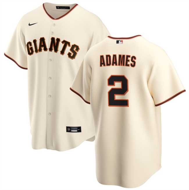 Men%27s San Francisco Giants #2 Willy Adames Cream Cool Base Stitched Jersey Dzhi